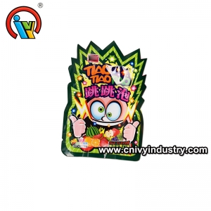 bao bì mới lạ với kẹo cao su bong bóng kẹo popping và một nhãn dán bên trong