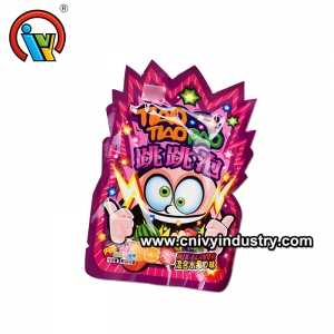 bao bì mới lạ với kẹo cao su bong bóng kẹo popping và một nhãn dán bên trong