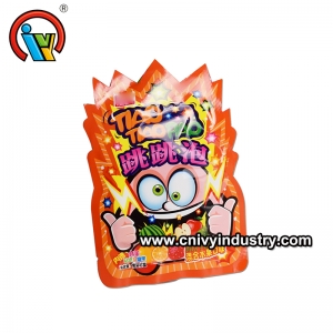 bao bì mới lạ với kẹo cao su bong bóng kẹo popping và một nhãn dán bên trong