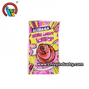 kẹo que huỳnh quang hoa hồng với kẹo popping