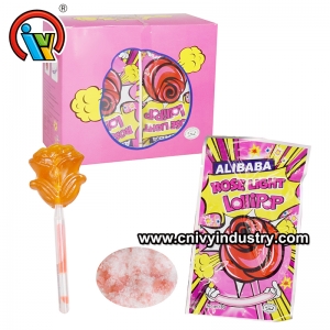 kẹo que huỳnh quang hoa hồng với kẹo popping