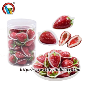kẹo cao su bong bóng hình dâu tây mới với mứt
